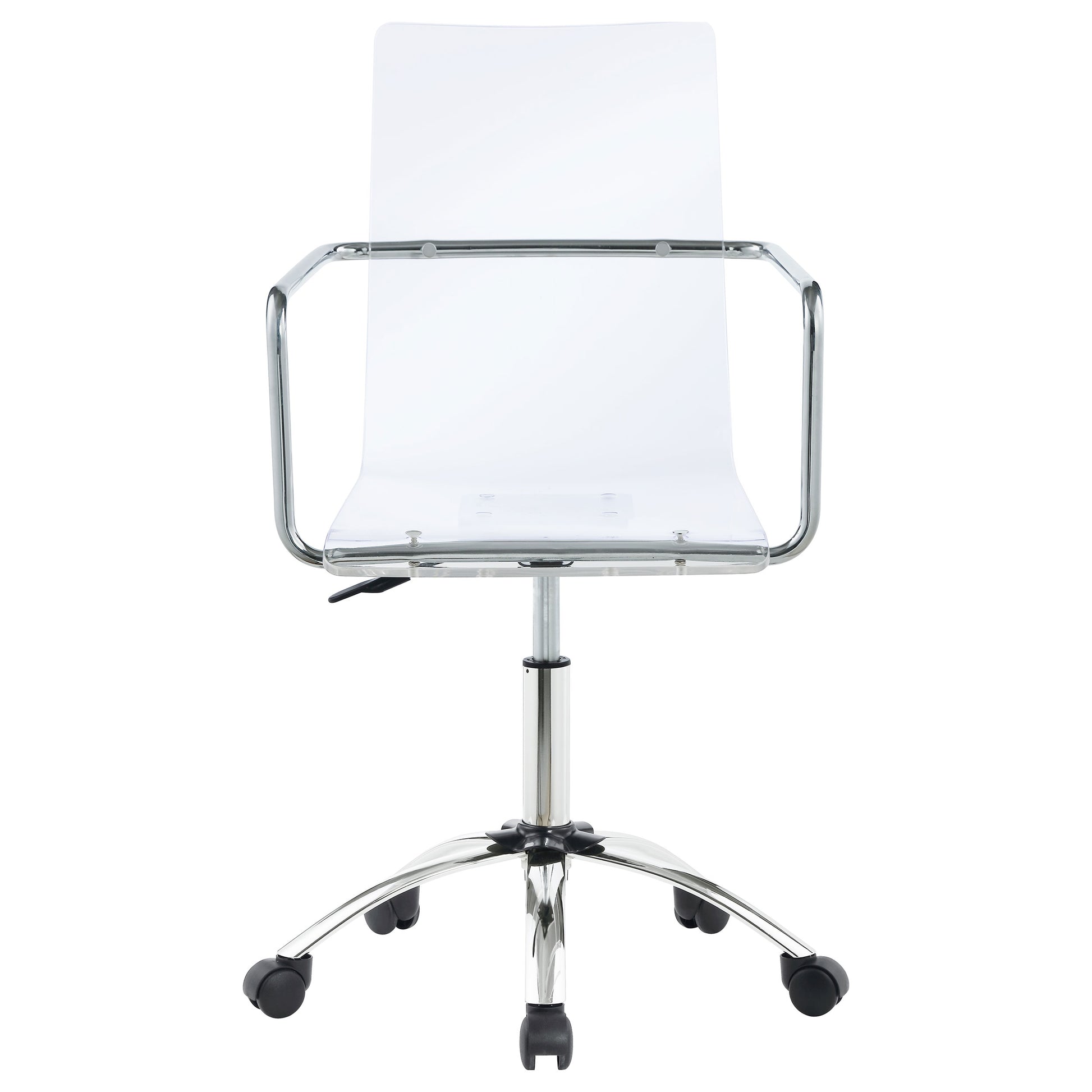 Clear Acrylic Office Chair with Chrome Casters - Modern Workstation