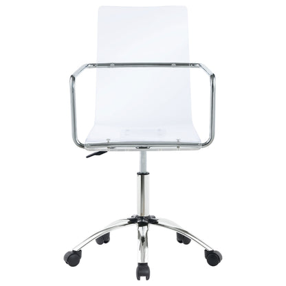 Clear Acrylic Office Chair with Chrome Casters - Modern Workstation