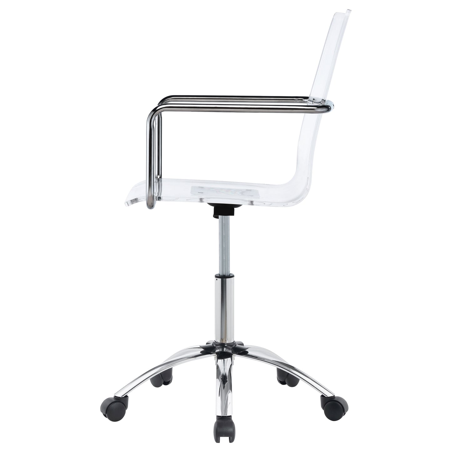 Clear Acrylic Office Chair with Chrome Casters - Modern Workstation