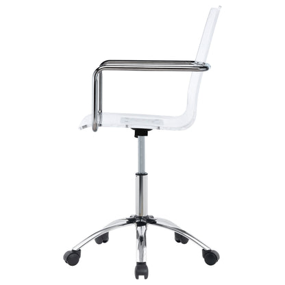 Clear Acrylic Office Chair with Chrome Casters - Modern Workstation