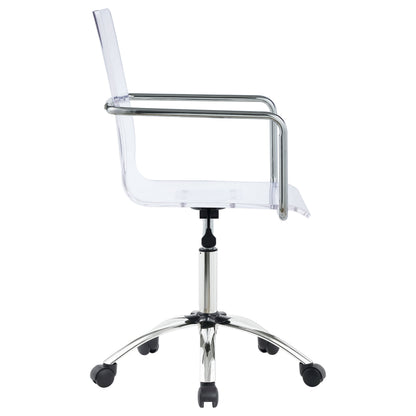 Clear Acrylic Office Chair with Chrome Casters - Modern Workstation