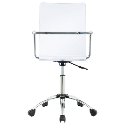 Clear Acrylic Office Chair with Chrome Casters - Modern Workstation