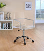 Clear and Chrome Acrylic Office Chair with Casters