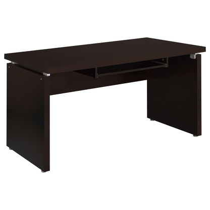 Cappuccino Floating Top Computer Desk - Brown Wood Office Desk