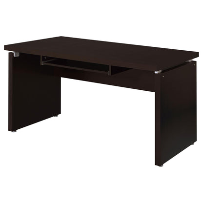 Cappuccino Floating Top Computer Desk - Brown Wood Office Desk