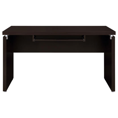Cappuccino Floating Top Computer Desk - Brown Wood Office Desk