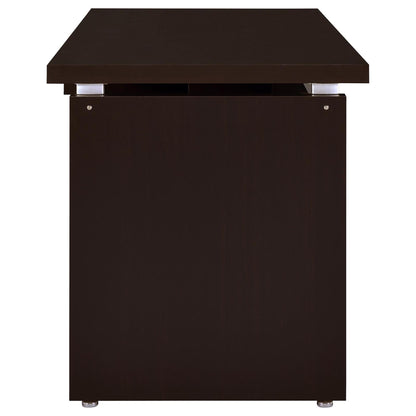 Cappuccino Floating Top Computer Desk - Brown Wood Office Desk