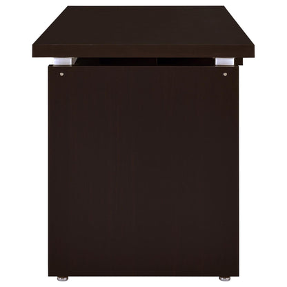 Cappuccino Floating Top Computer Desk - Brown Wood Office Desk