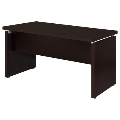 Cappuccino Floating Top Computer Desk - Brown Wood Office Desk