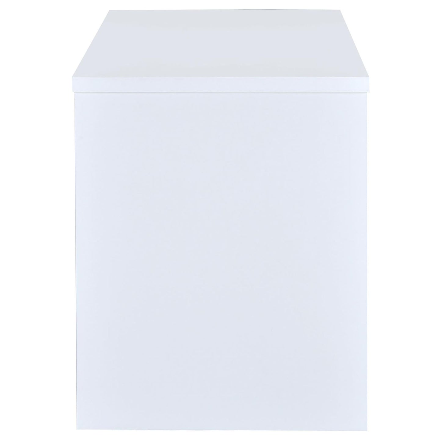 White Rectangular Office Desk with Drawers