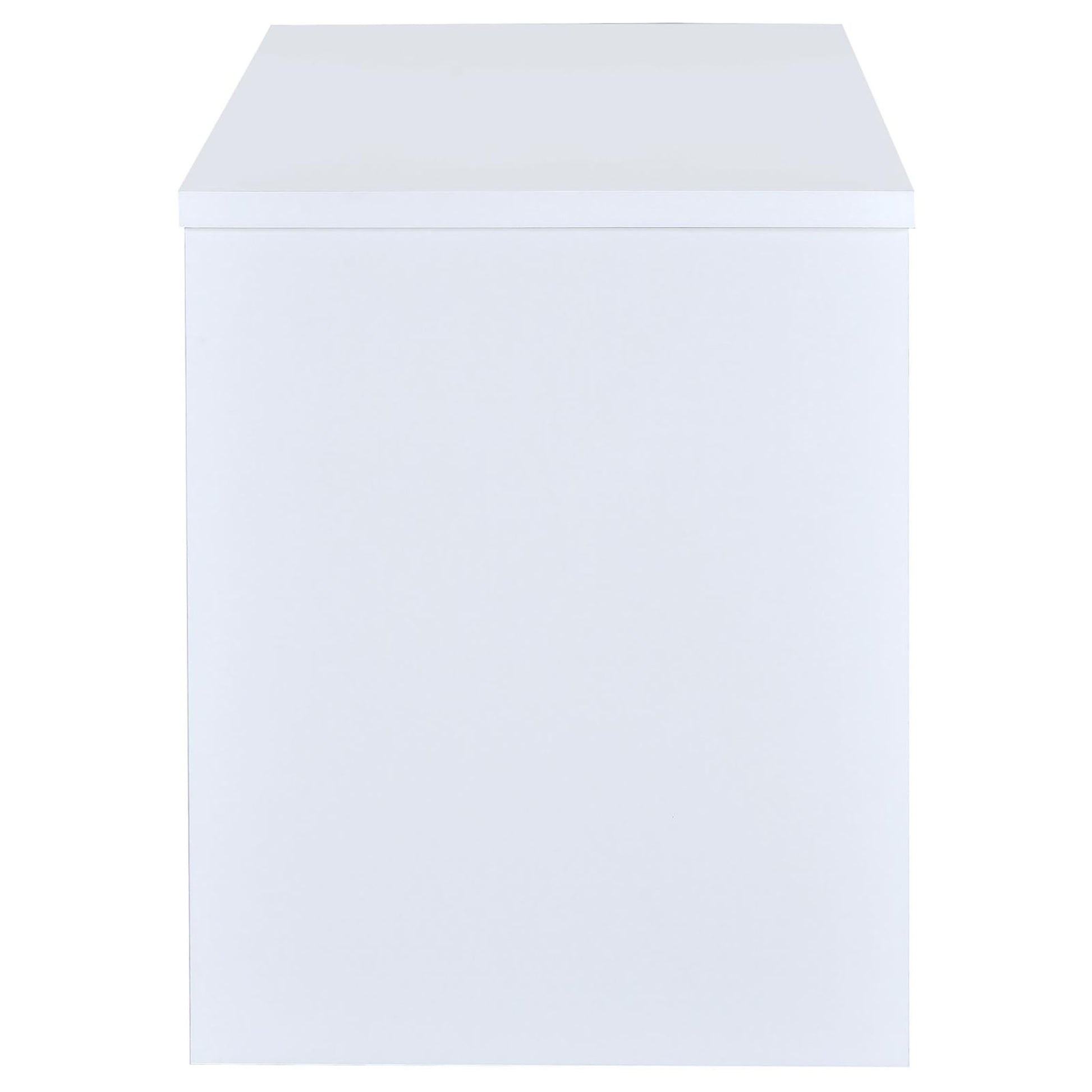 White Rectangular Office Desk with Drawers