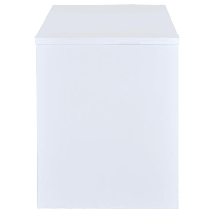 White Rectangular Office Desk with Drawers
