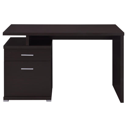 Cappuccino 2-Drawer Reversible Office Desk - Brown Wood