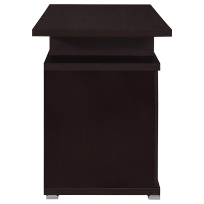 Cappuccino 2-Drawer Reversible Office Desk - Brown Wood