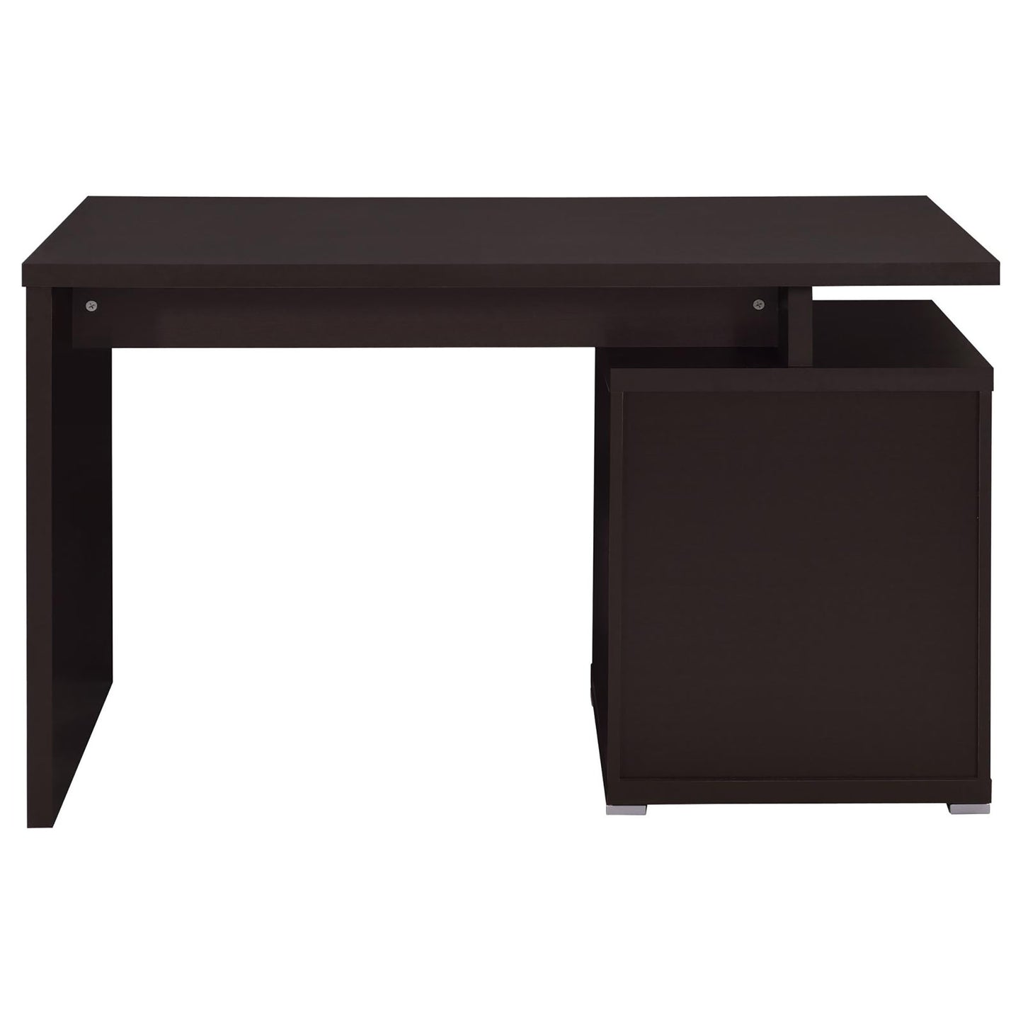 Cappuccino 2-Drawer Reversible Office Desk - Brown Wood