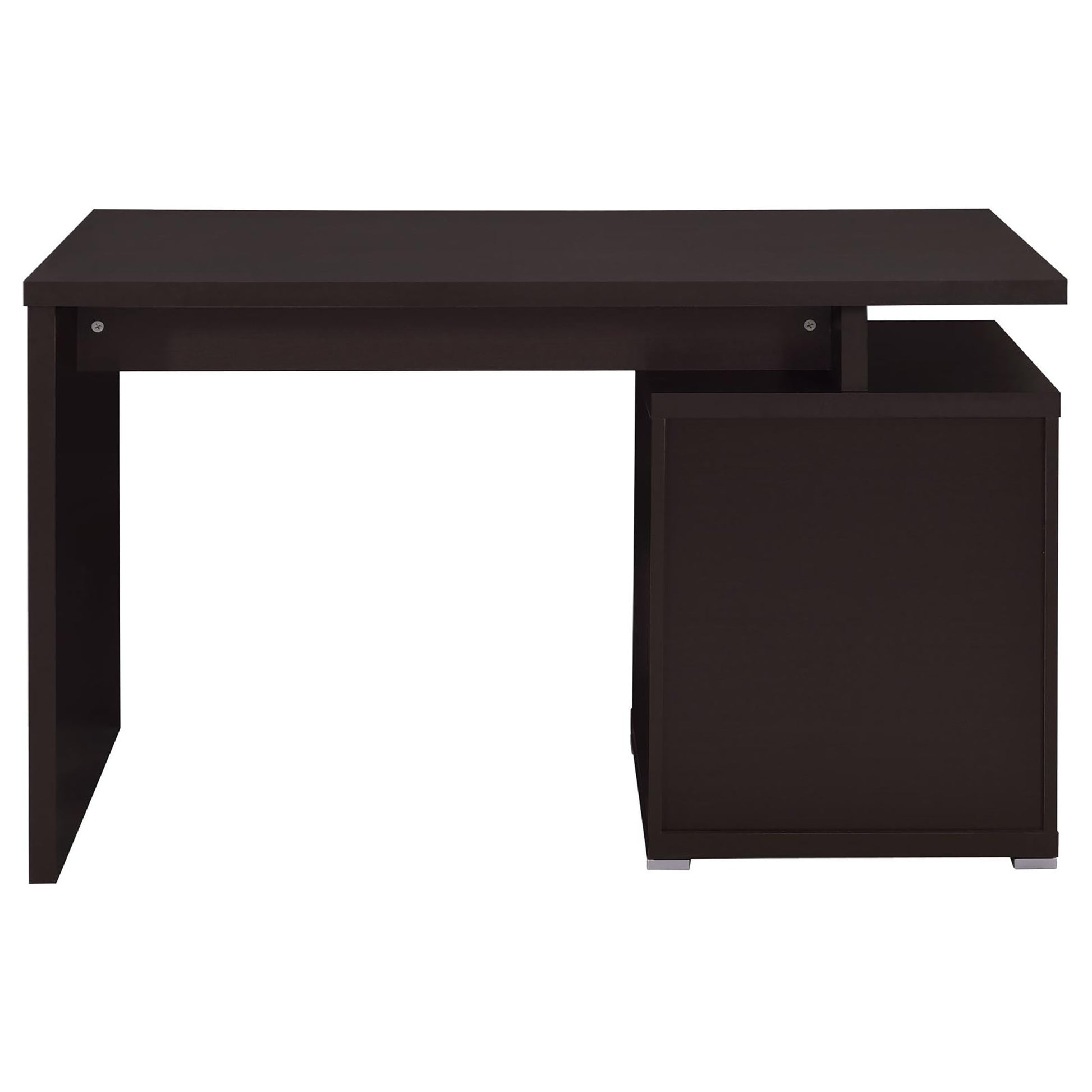 Cappuccino 2-Drawer Reversible Office Desk - Brown Wood
