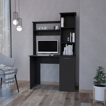 Wenge 3-Tier Storage Shelves Computer Desk - Office Desk