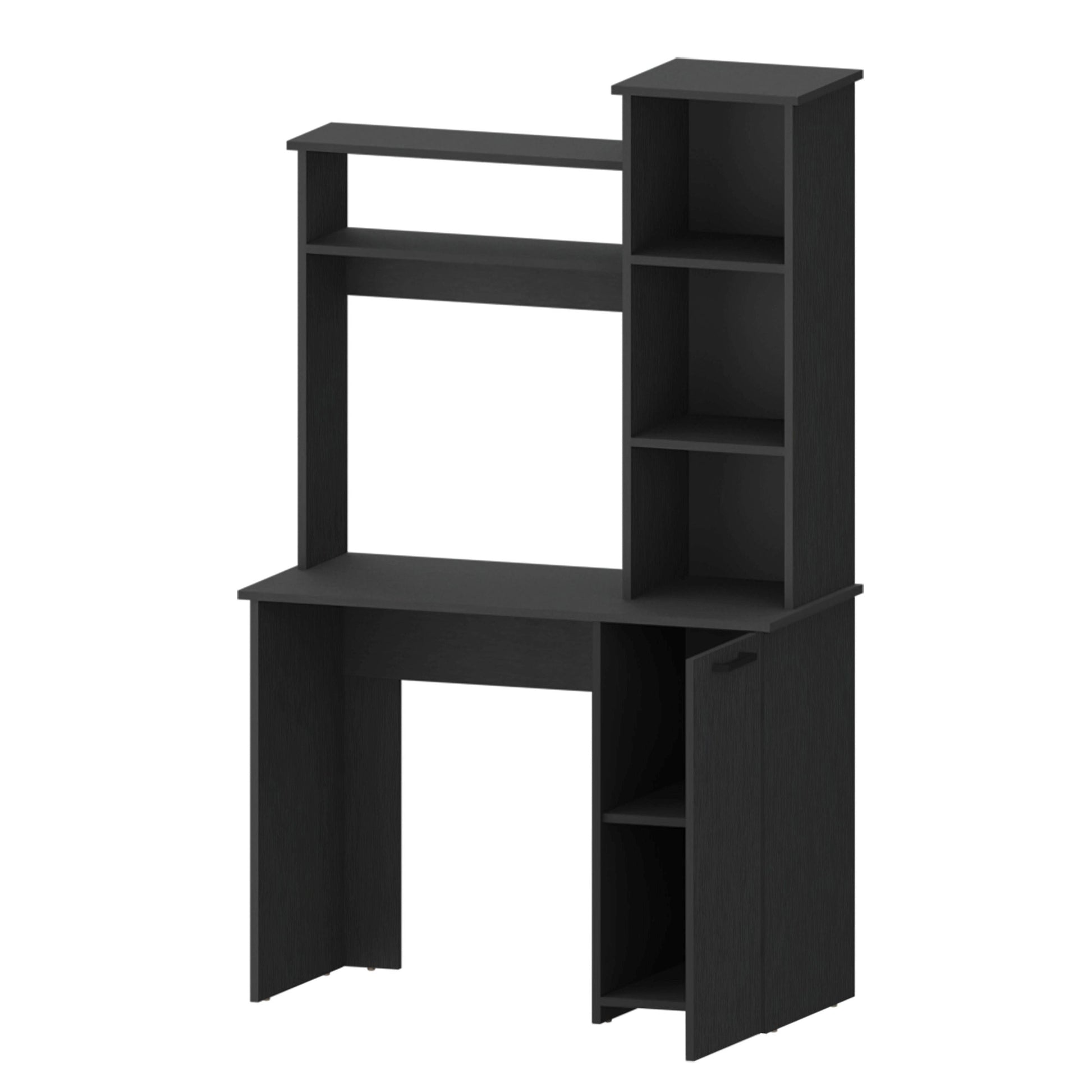 Wenge 3-Tier Storage Shelves Computer Desk - Office Desk