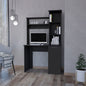 Wenge 3-Tier Storage Shelves Computer Desk