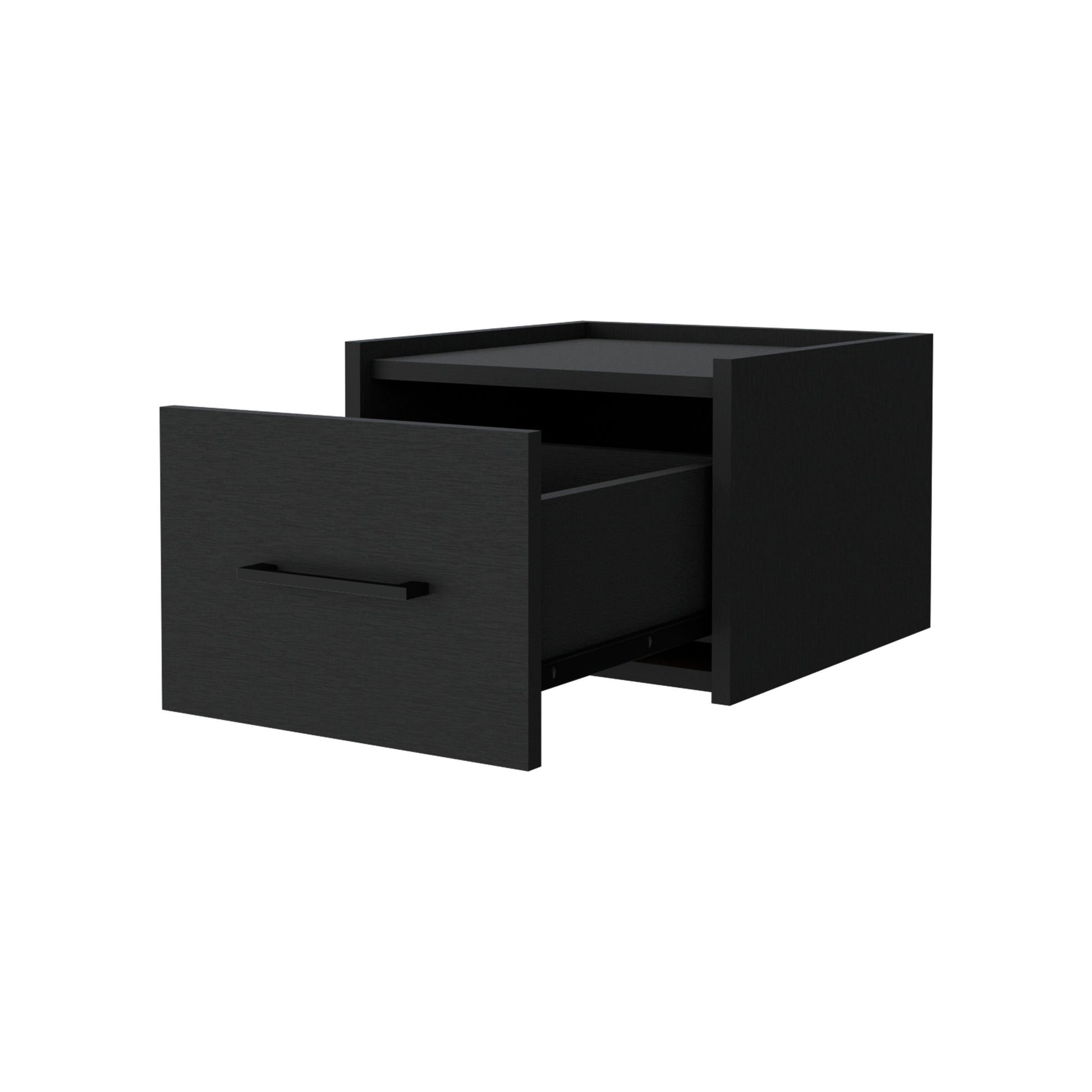 Wenge Floating Nightstand with One Drawer for Bedroom