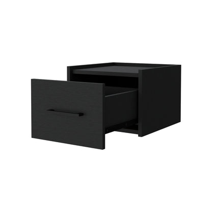 Wenge Floating Nightstand with One Drawer for Bedroom