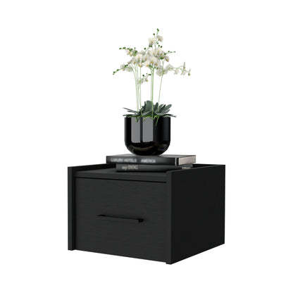 Wenge Floating Nightstand with One Drawer for Bedroom