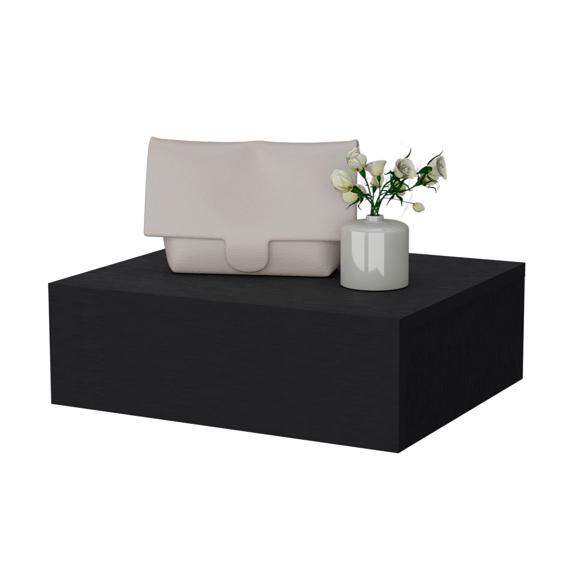 Wenge Wall-Mounted Floating Nightstand - Space Saving for Bedroom