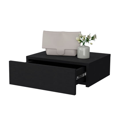 Wenge Wall-Mounted Floating Nightstand - Space Saving for Bedroom