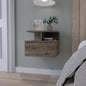 Dark Walnut 2-Tier Shelf Floating Nightstand