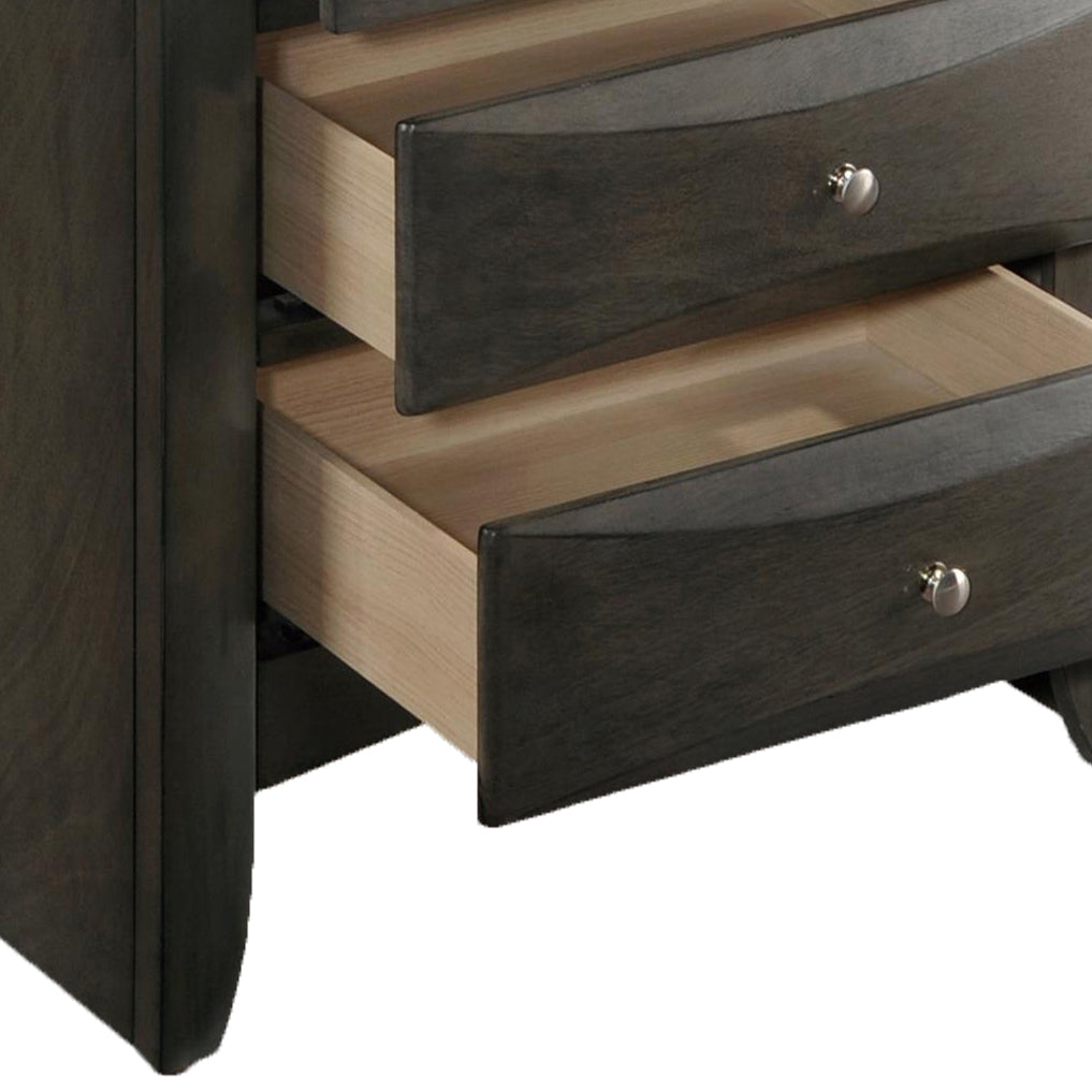 Oak Rectangle Nightstand with 2 Drawers for Bedroom
