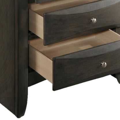 Oak Rectangle Nightstand with 2 Drawers for Bedroom