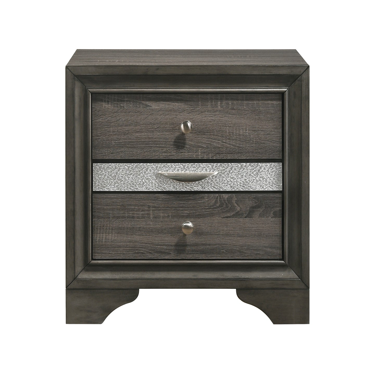 Grey 3-Drawer Nightstand with Storage - Bedroom Furniture