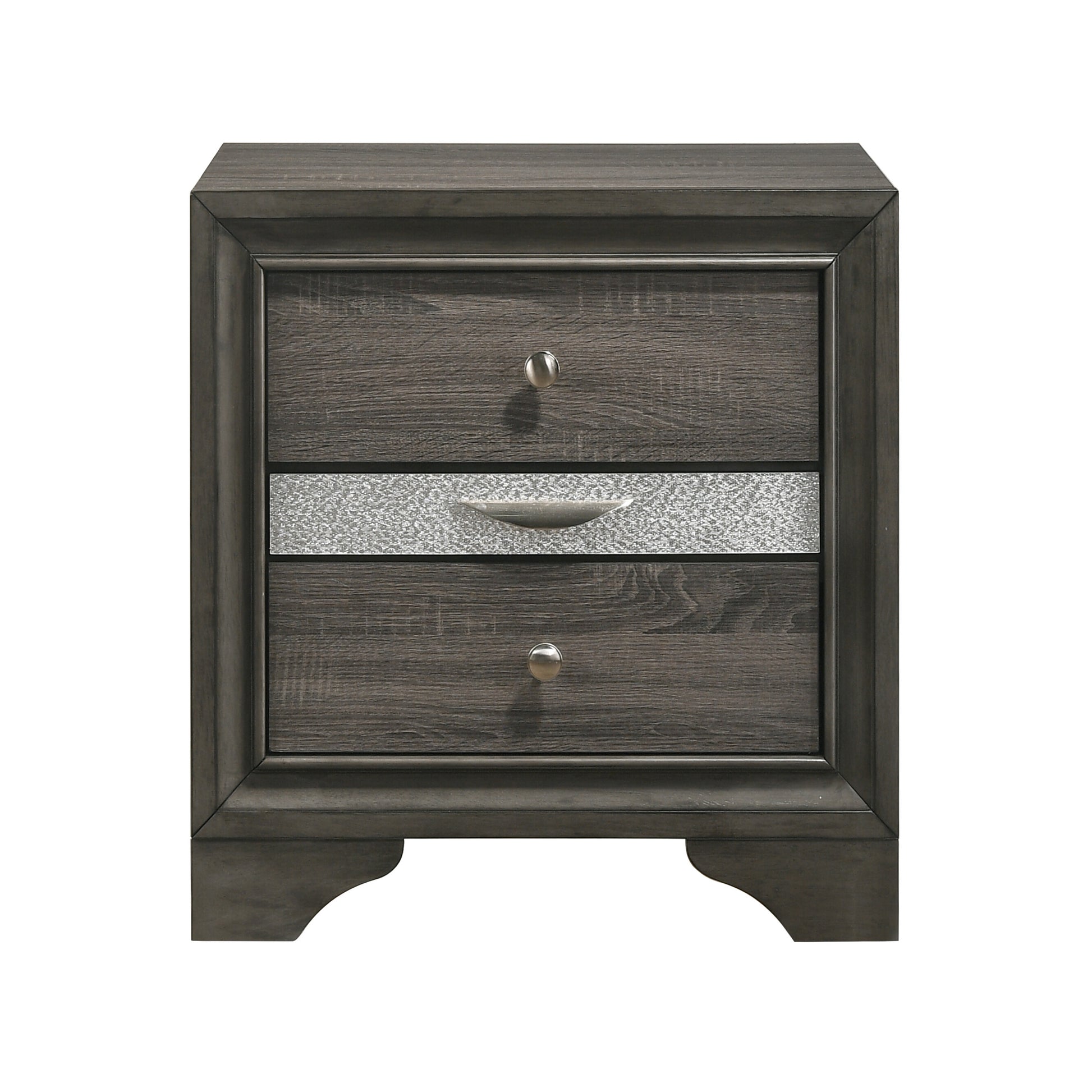 Grey 3-Drawer Nightstand with Storage - Bedroom Furniture