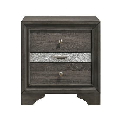 Grey 3-Drawer Nightstand with Storage - Bedroom Furniture