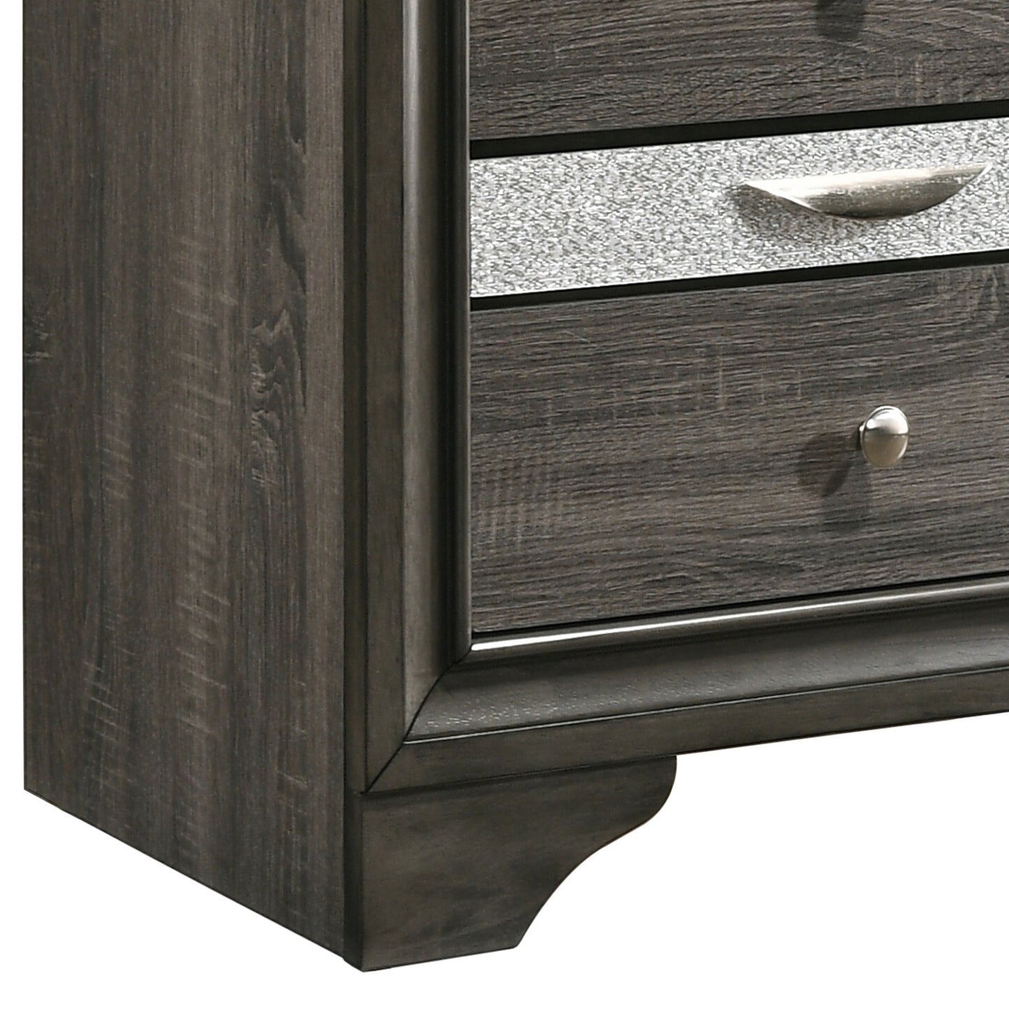Grey 3-Drawer Nightstand with Storage - Bedroom Furniture