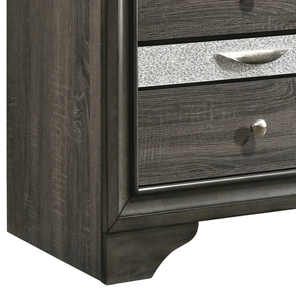 Grey 3-Drawer Nightstand with Storage - Bedroom Furniture