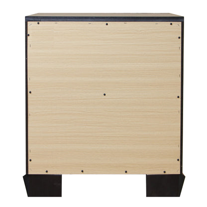 Brown Rustic Rectangle Nightstand with 2 Drawers