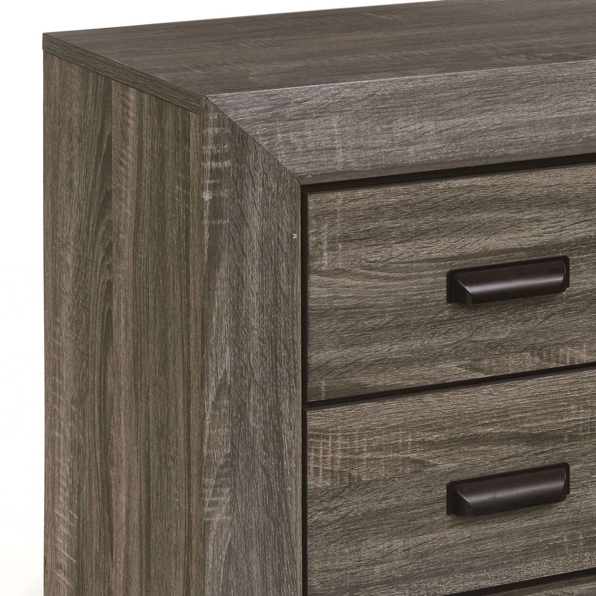 Brown Rustic Rectangle Nightstand with 2 Drawers
