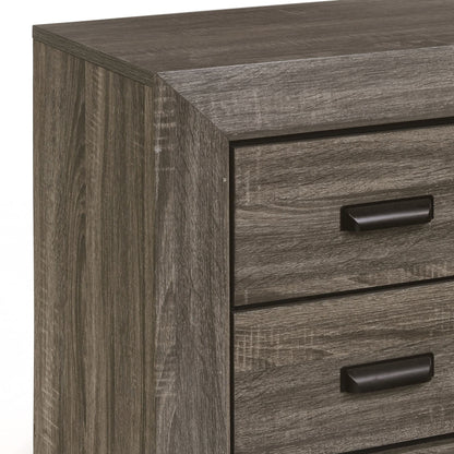 Brown Rustic Rectangle Nightstand with 2 Drawers