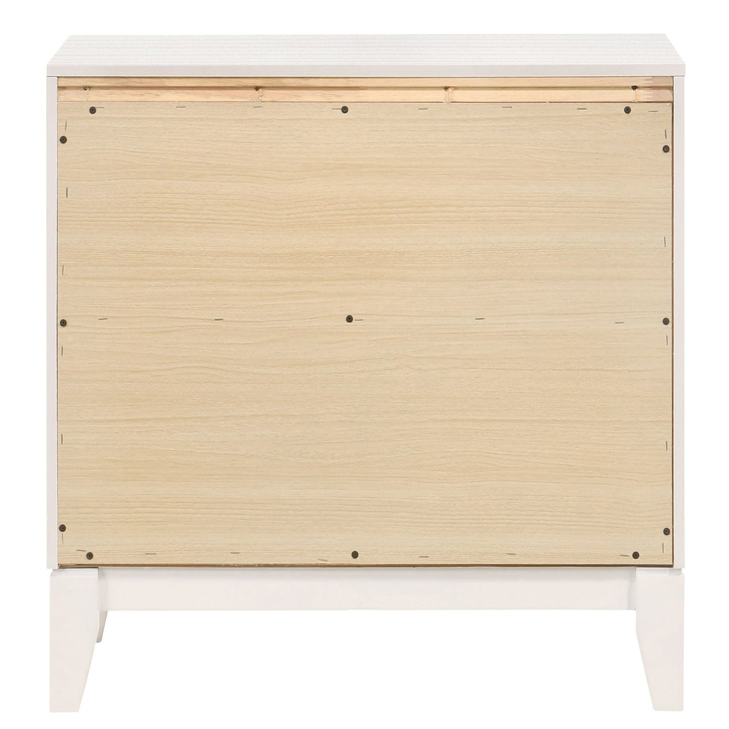 White Rectangle 2 Drawer Nightstand for Bedroom