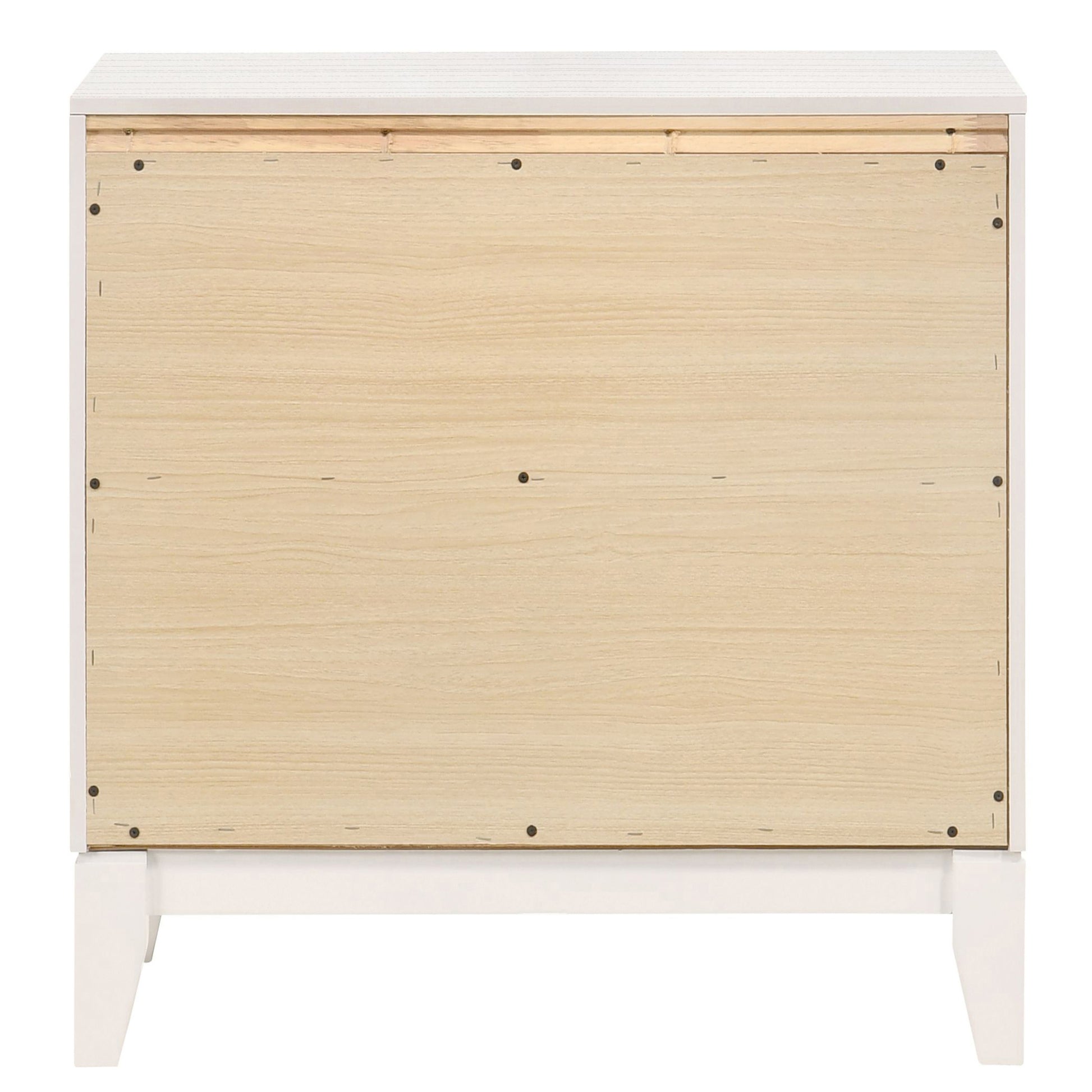 White Rectangle 2 Drawer Nightstand for Bedroom