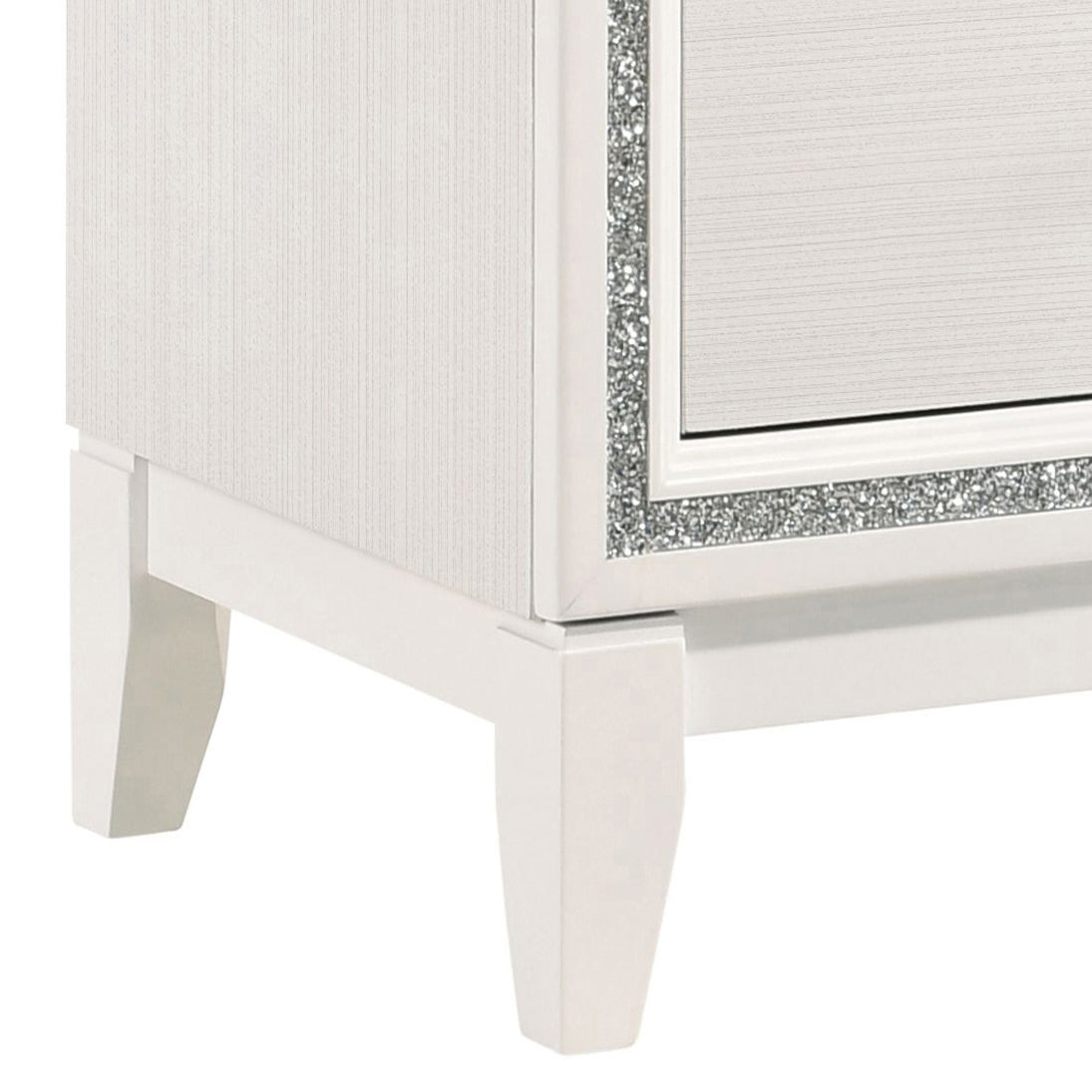 White Rectangle 2 Drawer Nightstand for Bedroom