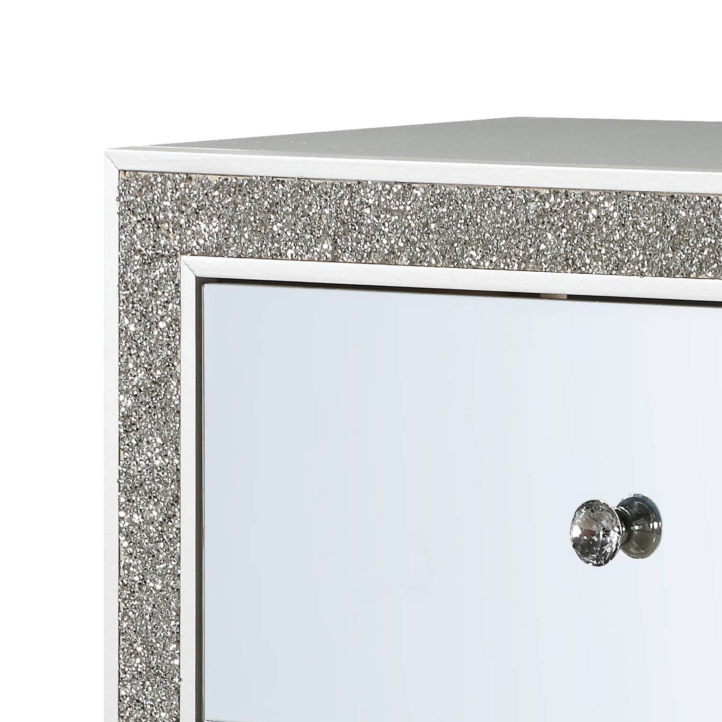 Champagne 2-Drawer Mirrored Nightstand - Bedroom Storage