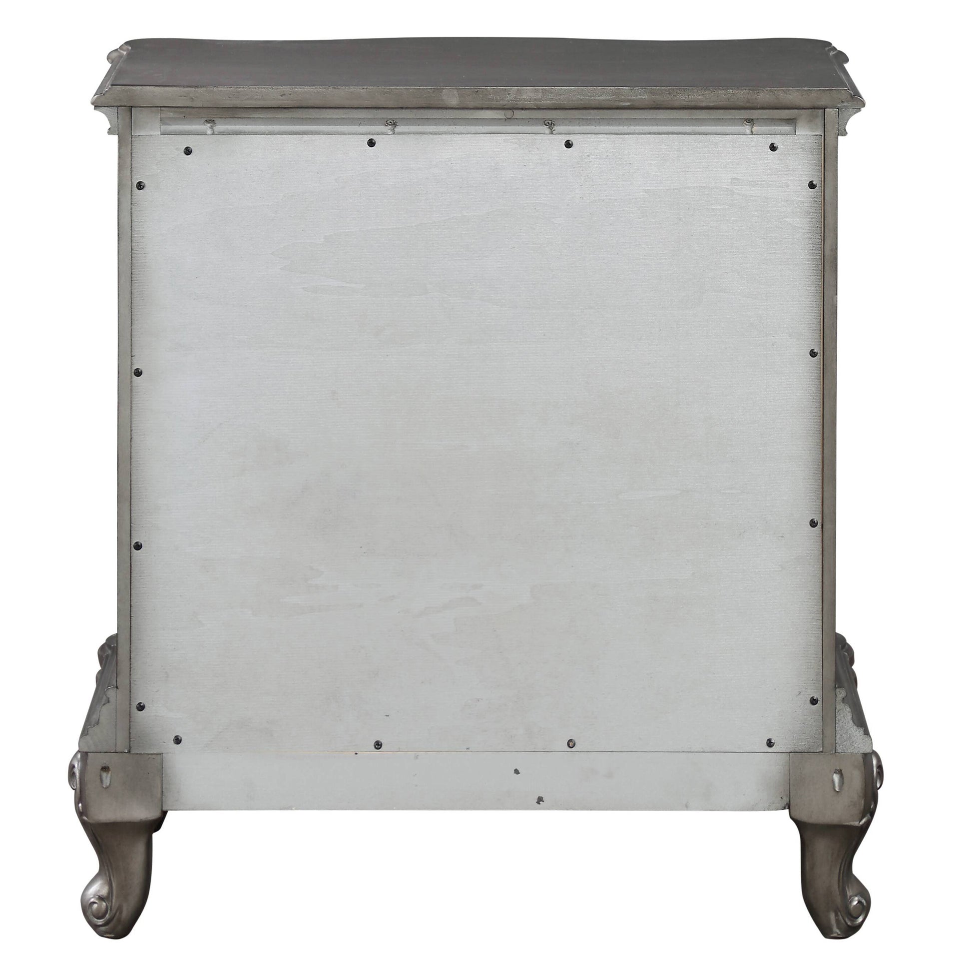 Antique Gray Rectangle Nightstand with 2 Drawers for Bedroom