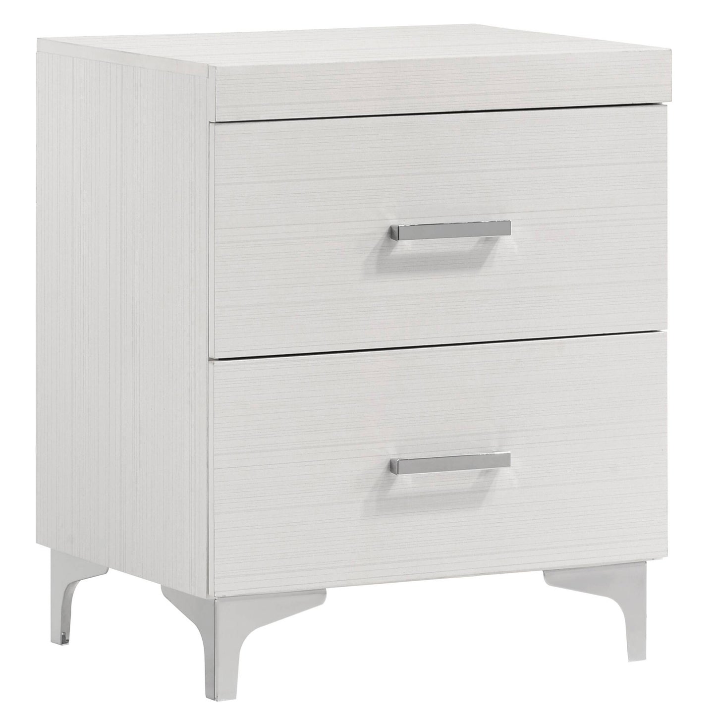 White Poplar 2-Drawer Nightstand for Bedroom Storage