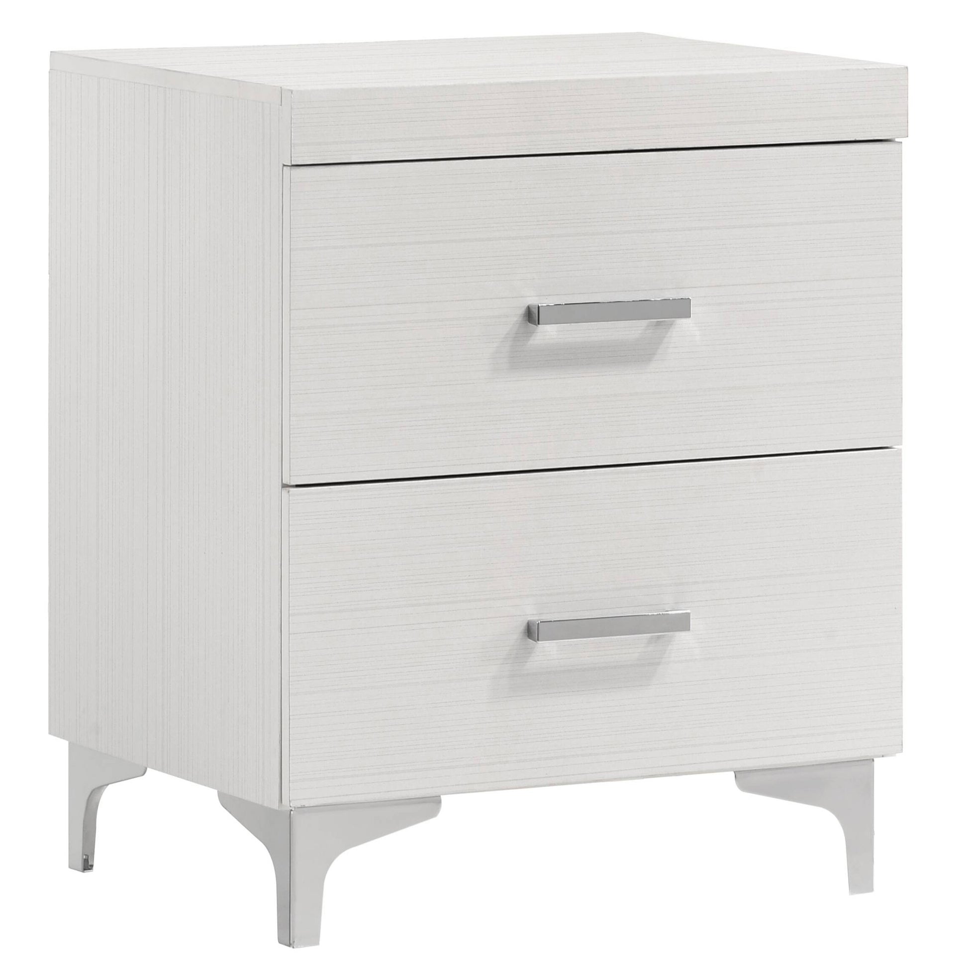White Poplar 2-Drawer Nightstand for Bedroom Storage