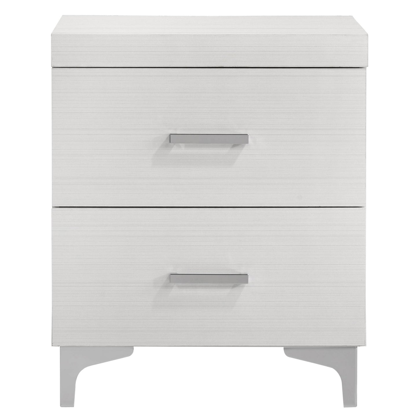 White Poplar 2-Drawer Nightstand for Bedroom Storage
