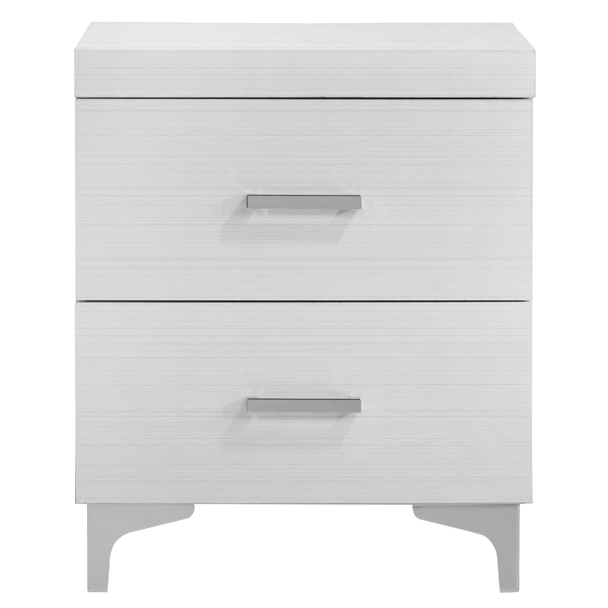 White Poplar 2-Drawer Nightstand for Bedroom Storage