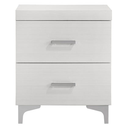 White Poplar 2-Drawer Nightstand for Bedroom Storage