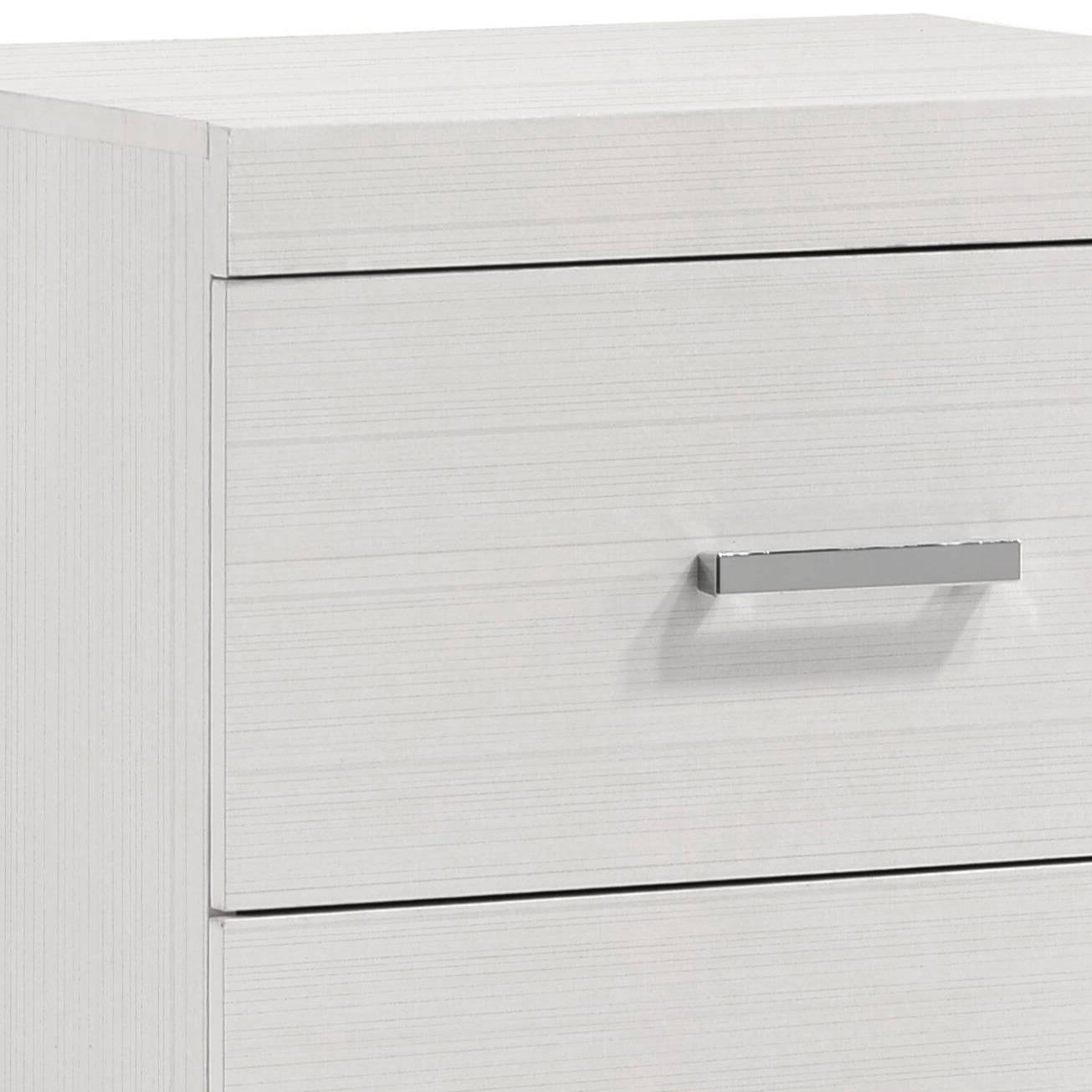 White Poplar 2-Drawer Nightstand for Bedroom Storage
